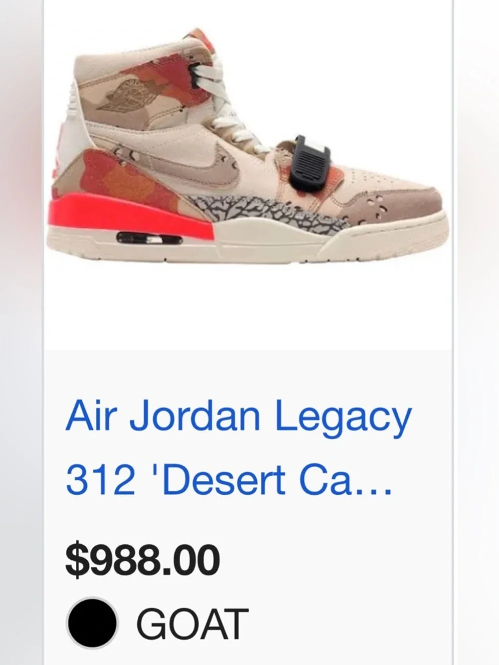 Air Jordan Legacy 312 'Desert Camo'🔥New! Size: 12